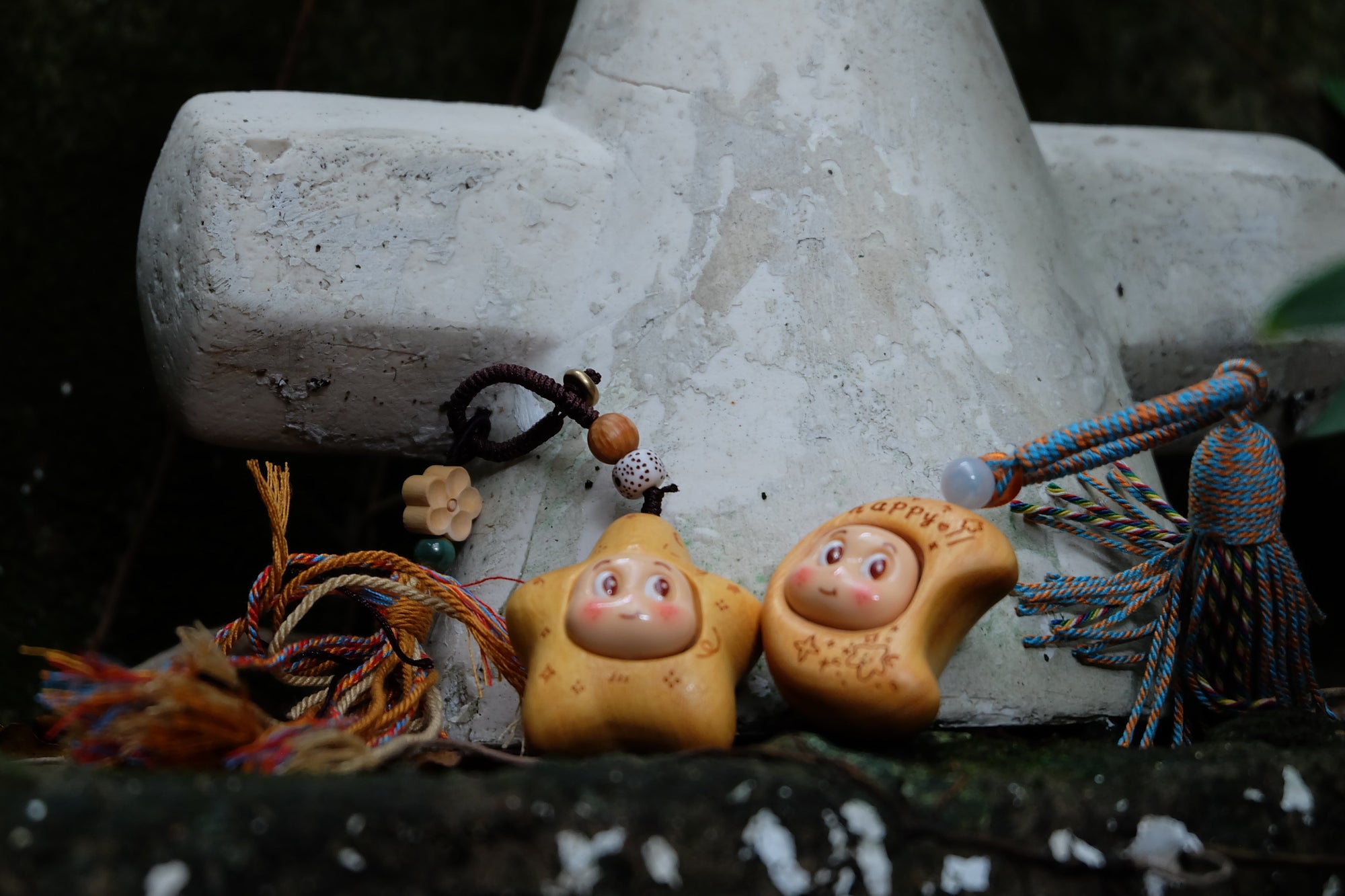 Moc Charm collection featuring handcrafted wooden charms and mini collectibles with whimsical character designs and artisan details