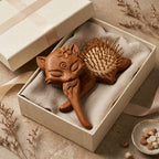 Mộc Foxy – Bàn Chải Tóc Gỗ Đàn Hương Massage | Golden Green Sandalwood – Little Fox Edition