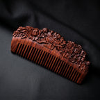 Mộc Phoenix – Lược Gỗ Tử Đàn Khắc Phượng Mẫu Đơn | Purple Sandalwood Phoenix Comb