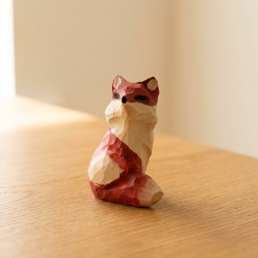 Mộc Aki — Bé Cáo Aki | Little Wooden Fox Figure 🦊