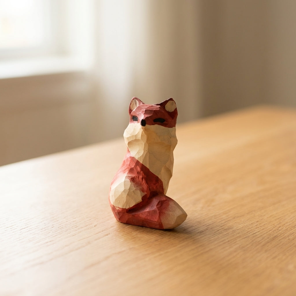 Mộc Aki — Bé Cáo Aki | Little Wooden Fox Figure 🦊