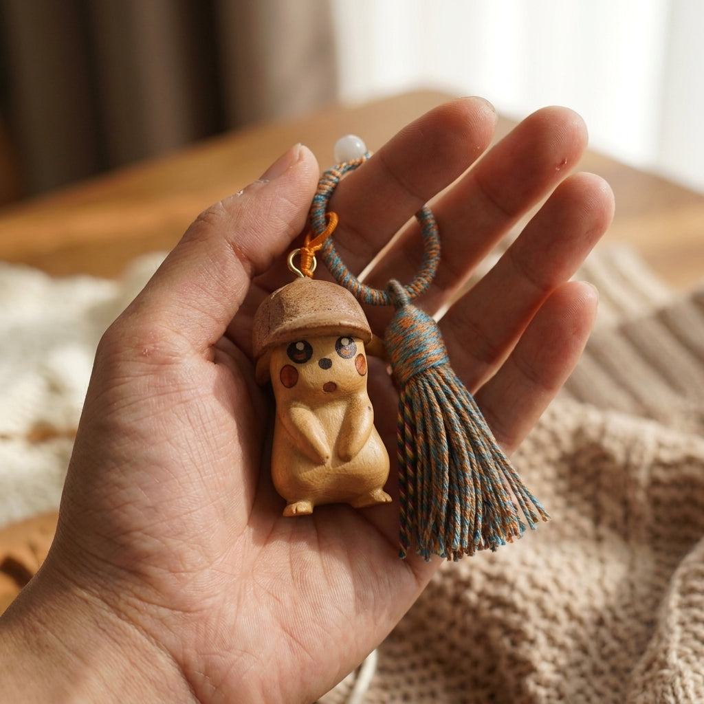 Mộc Pika Drift — Charm Gỗ Pika | Wooden Thunder Charm Tassel
