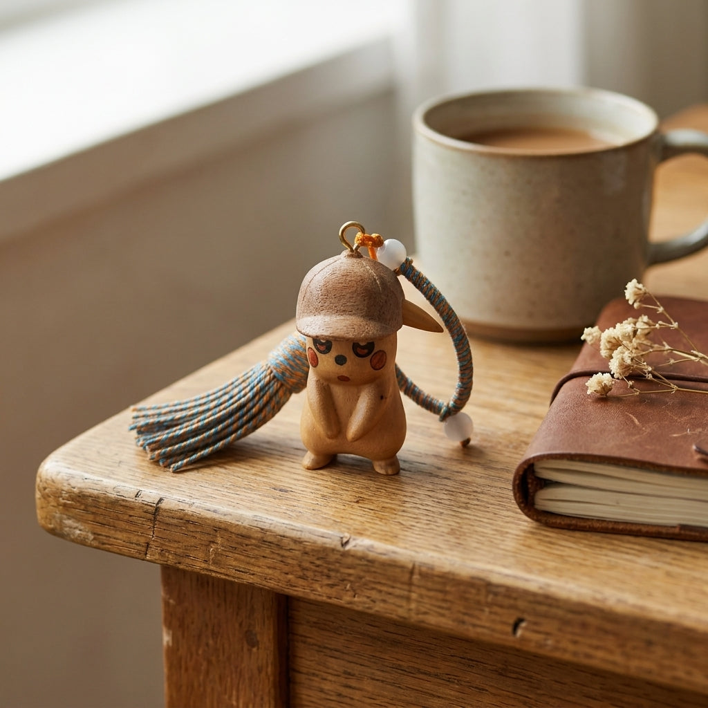 Mộc Pika Drift — Charm Gỗ Pika | Wooden Thunder Charm Tassel
