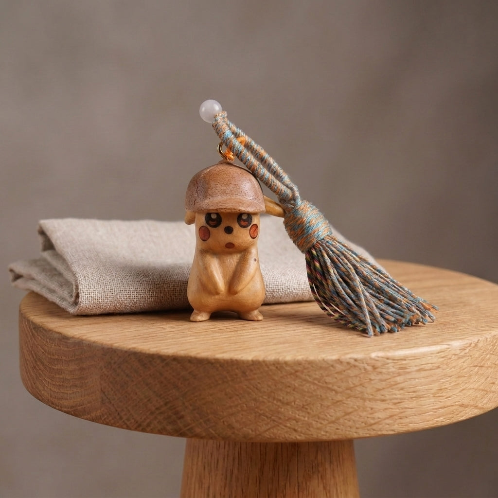 Mộc Pika Drift — Charm Gỗ Pika | Wooden Thunder Charm Tassel