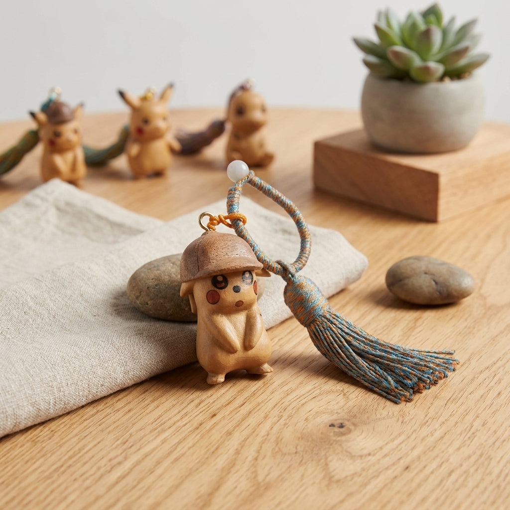 Mộc Pika Drift — Charm Gỗ Pika | Wooden Thunder Charm Tassel
