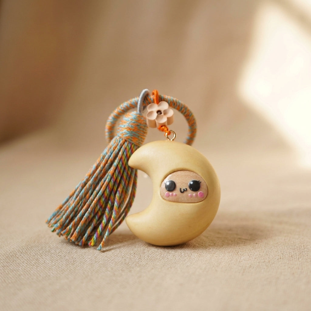 Mộc Charm — Soft Smile Moon | Wooden Charm