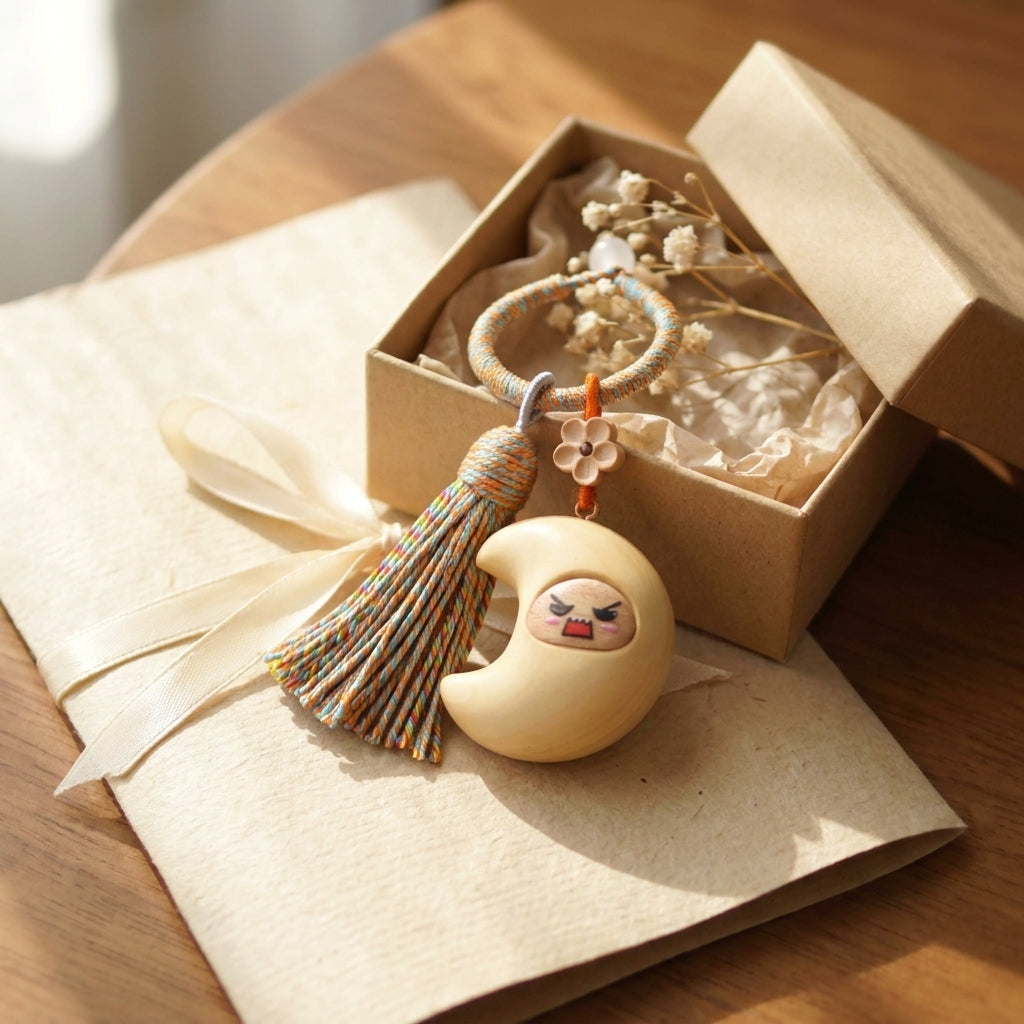 Mộc Charm — Tiny Rage Moon | Wooden Charm