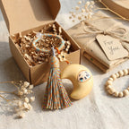 Mộc Charm — Crying Baby Moon | Wooden Emoji Charm