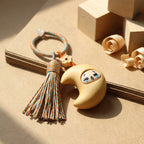 Mộc Charm — Crying Baby Moon | Wooden Emoji Charm