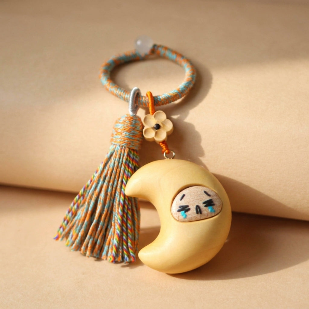 Mộc Charm — Crying Baby Moon | Wooden Charm