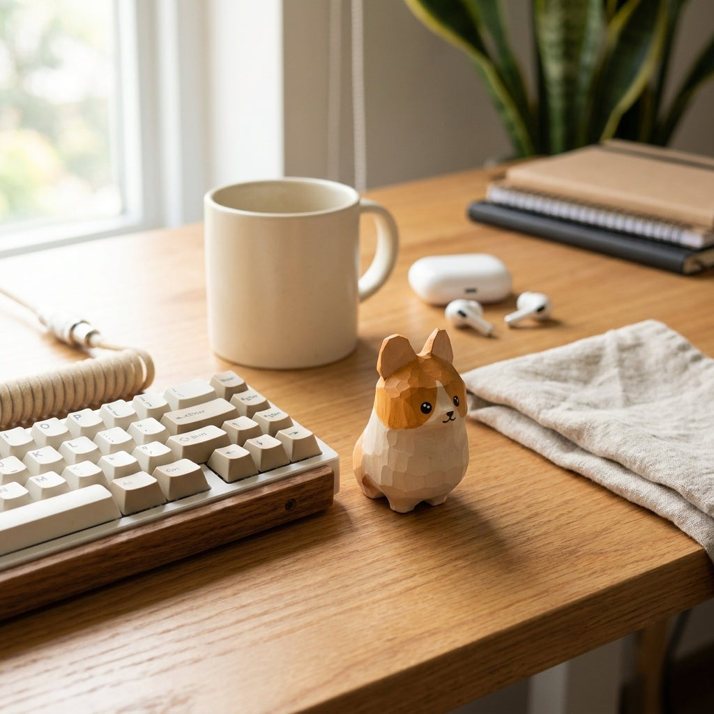 Mộc Mochi — Bé Cún Corgi | Little Wooden Corgi Figure 🐶