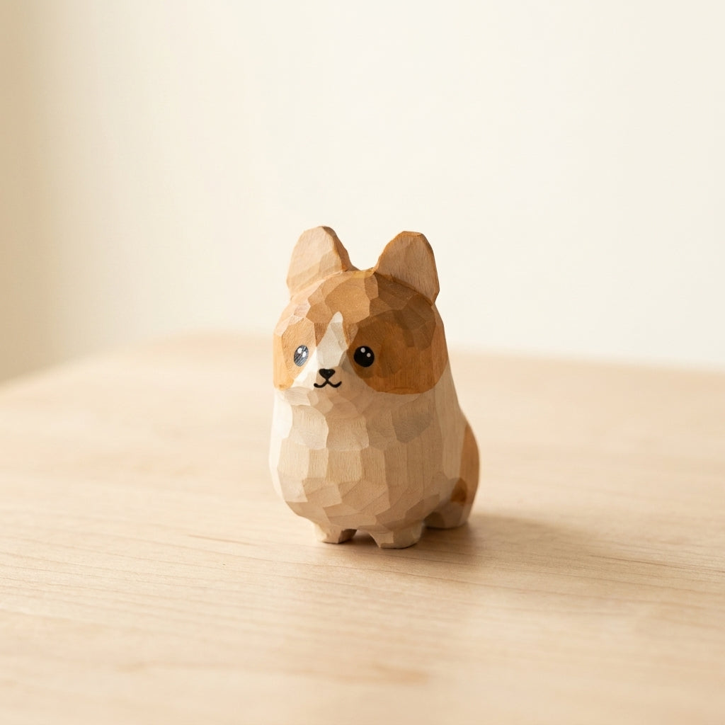 Mộc Mochi — Bé Cún Corgi | Little Wooden Corgi Figure 🐶