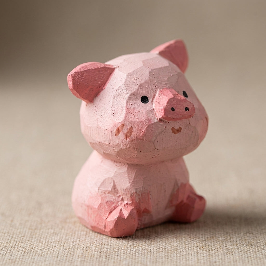 Mộc Pinklet — Bé Heo Gỗ Hồng | Pink Wooden Pig Figure 🐷🌸