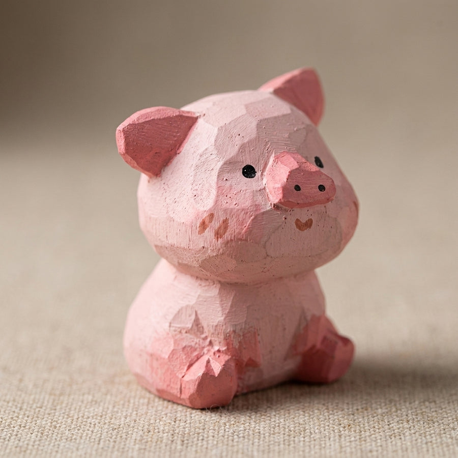 Mộc Pinklet — Bé Heo Gỗ Hồng | Pink Wooden Pig Figure 🐷🌸