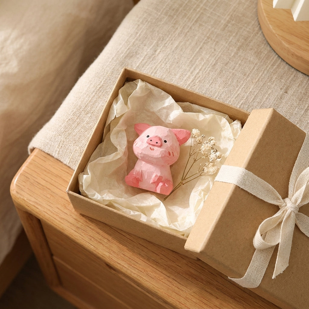 Mộc Pinklet — Bé Heo Gỗ Hồng | Pink Wooden Pig Figure 🐷🌸