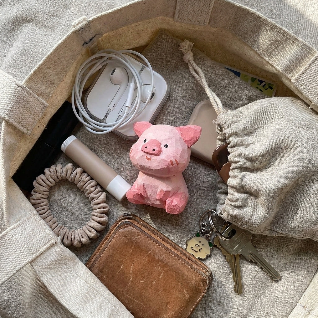 Mộc Pinklet — Bé Heo Gỗ Hồng | Pink Wooden Pig Figure 🐷🌸