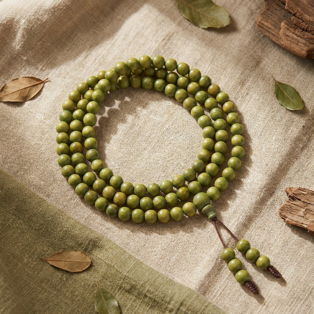 Mộc Forest Classic – Green Sandalwood 108 Beads Bracelet (Pure Series)