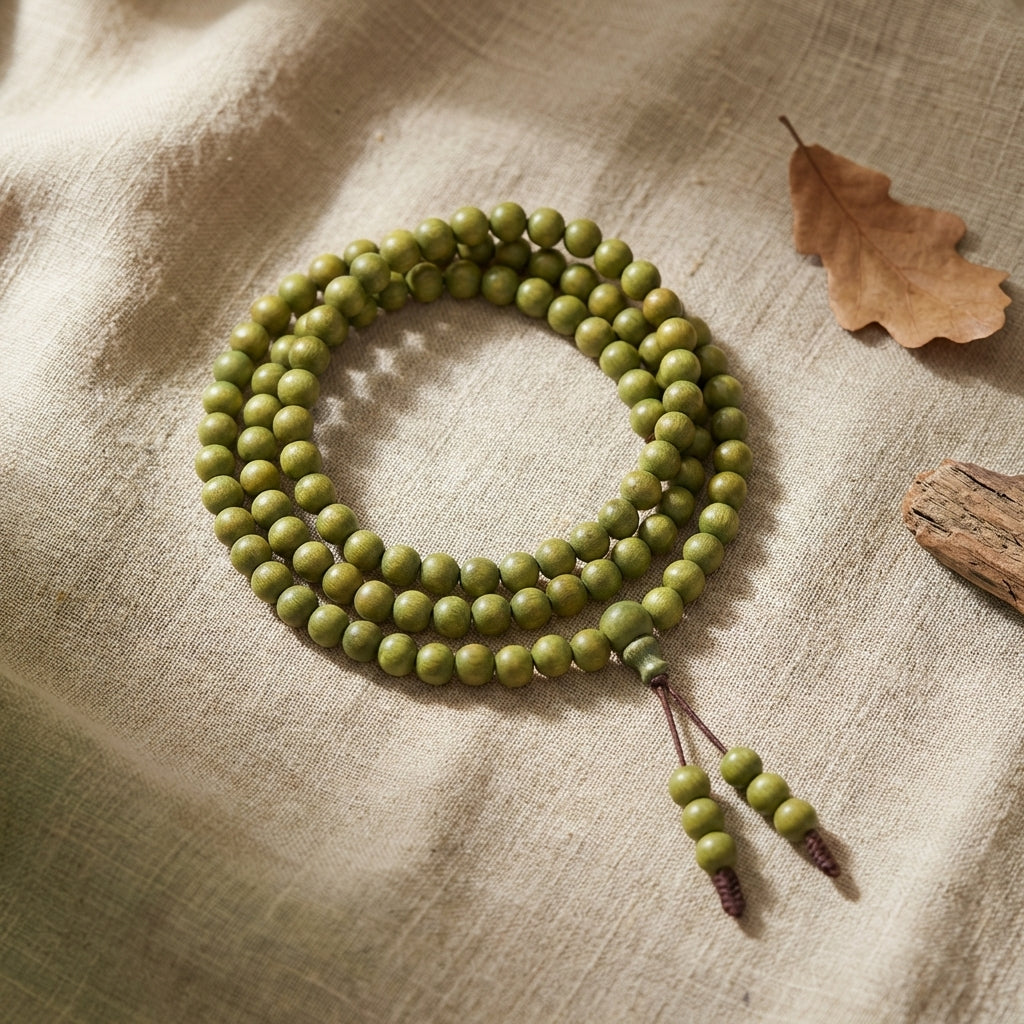 Mộc Forest Classic – Green Sandalwood 108 Beads Bracelet (Pure Series)