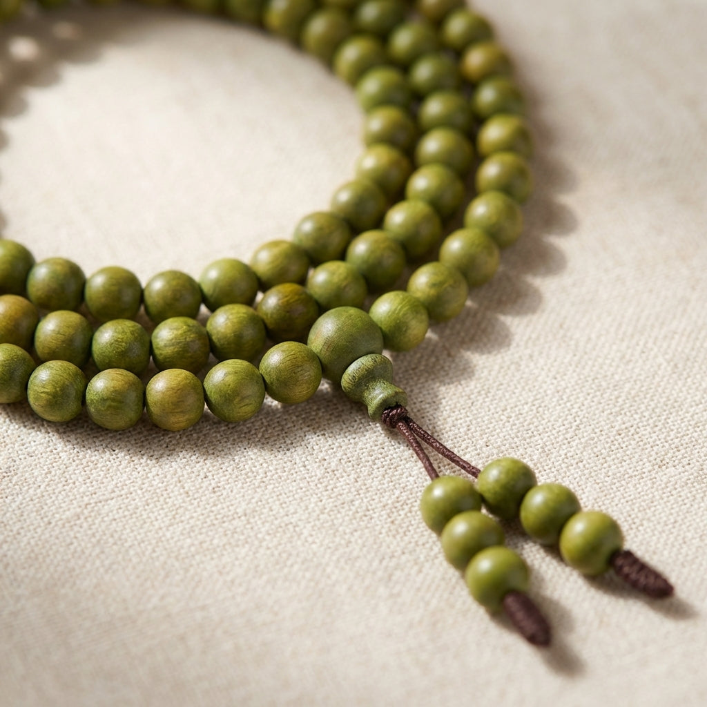 Mộc Forest Classic – Green Sandalwood 108 Beads Bracelet (Pure Series)