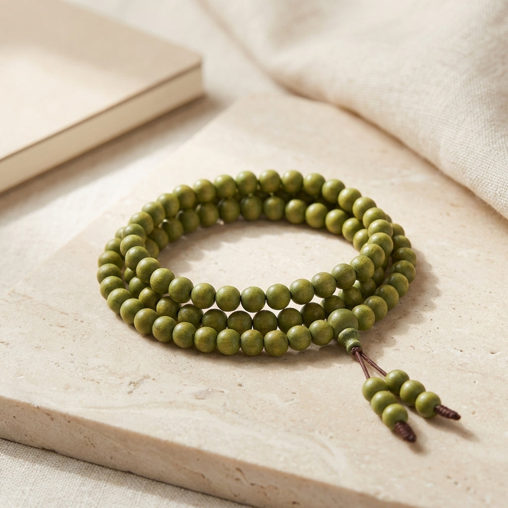 Mộc Forest Classic – Green Sandalwood 108 Beads Bracelet (Pure Series)