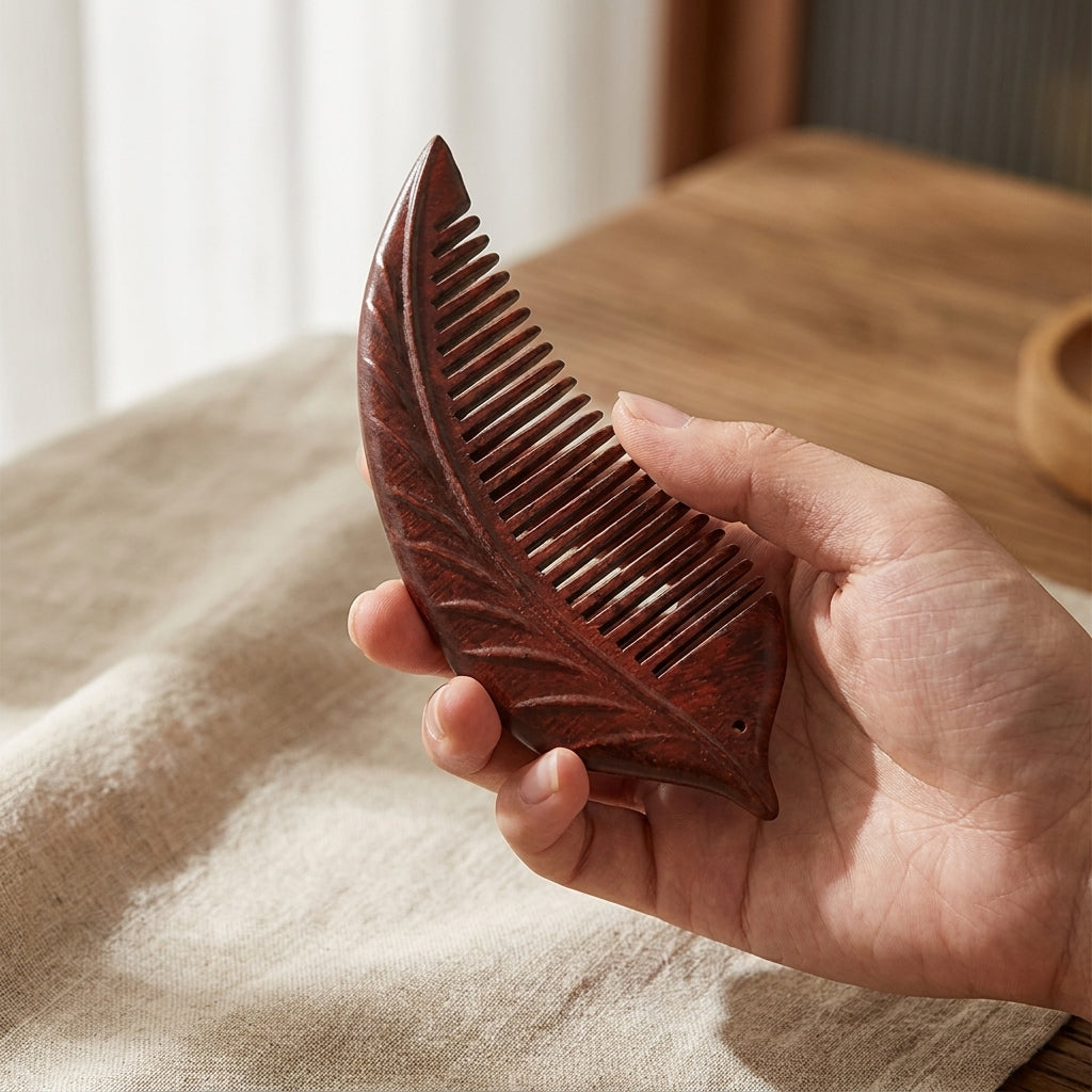 Mộc Maple – Lược Gỗ Lá Phong Khắc Thủ Công | Maple Leaf Wooden Comb