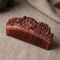 Mộc Phoenix – Lược Gỗ Tử Đàn Khắc Phượng Mẫu Đơn | Purple Sandalwood Phoenix Comb