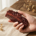 Mộc Phoenix – Lược Gỗ Tử Đàn Khắc Phượng Mẫu Đơn | Purple Sandalwood Phoenix Comb