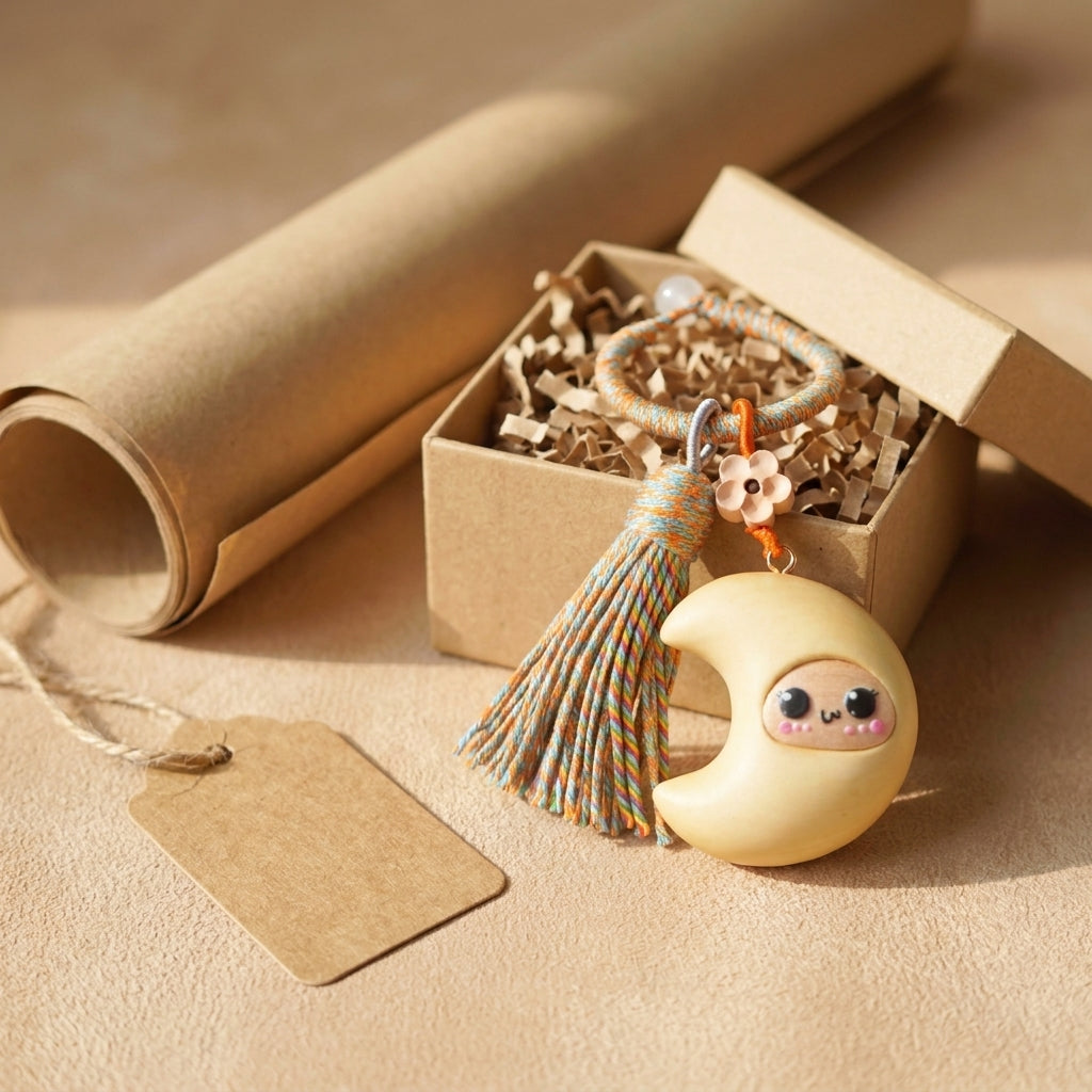 Mộc Charm — Soft Smile Moon | Wooden Charm