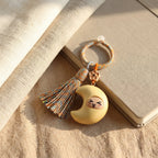 Mộc Charm — Silly Chaos Moon | Wooden Emoji Charm