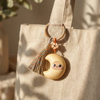 Mộc Charm — Soft Smile Moon | Wooden Emoji Charm