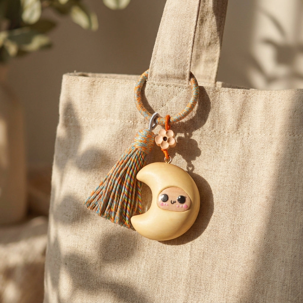 Mộc Charm — Soft Smile Moon | Wooden Charm
