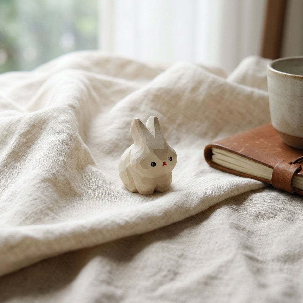 Mộc Snowbun — Bé Thỏ Gỗ Trắng | White Wooden Rabbit Figure