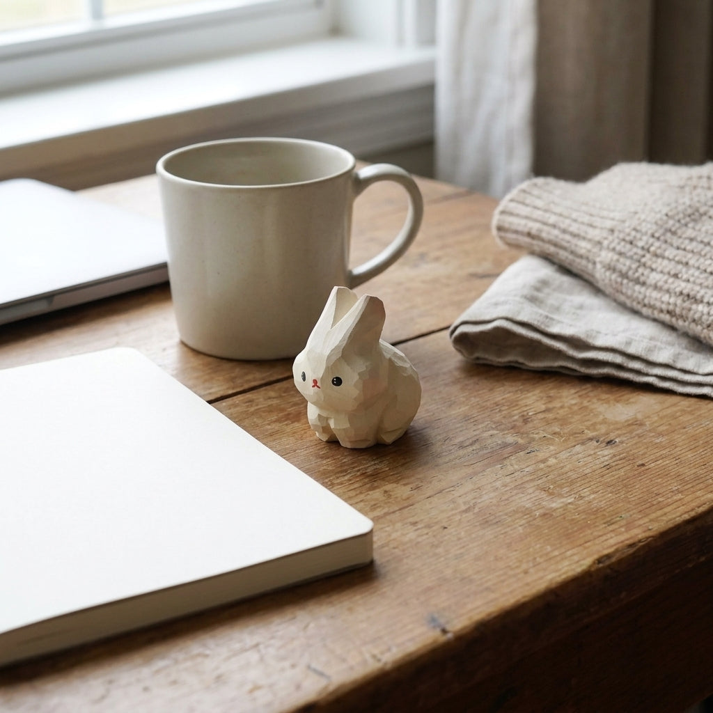 Mộc Snowbun — Bé Thỏ Gỗ Trắng | White Wooden Rabbit Figure