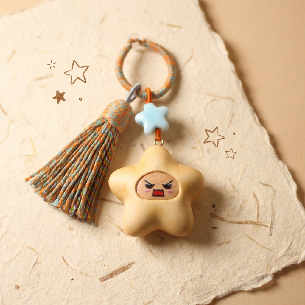 Mộc Charm — Tiny Rage Star | Wooden Charm
