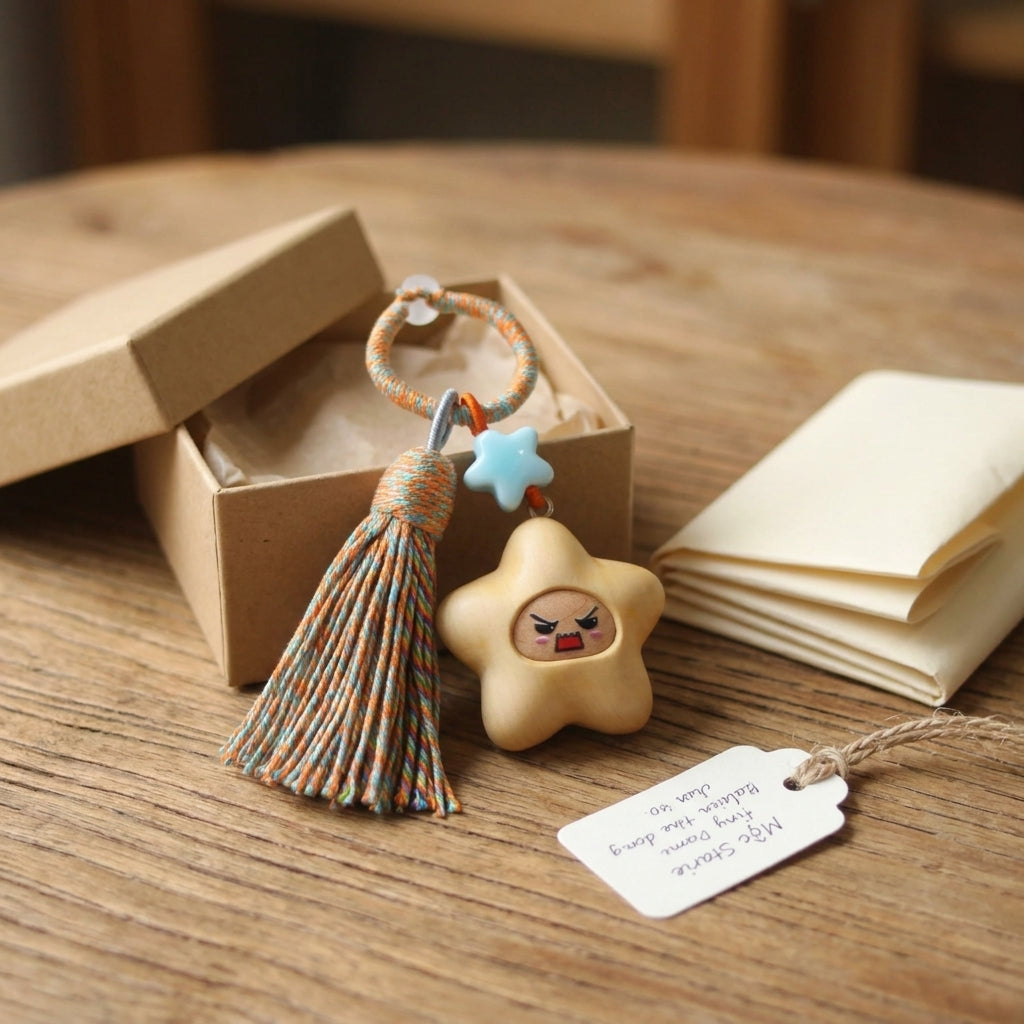 Mộc Charm — Tiny Rage Star | Wooden Charm