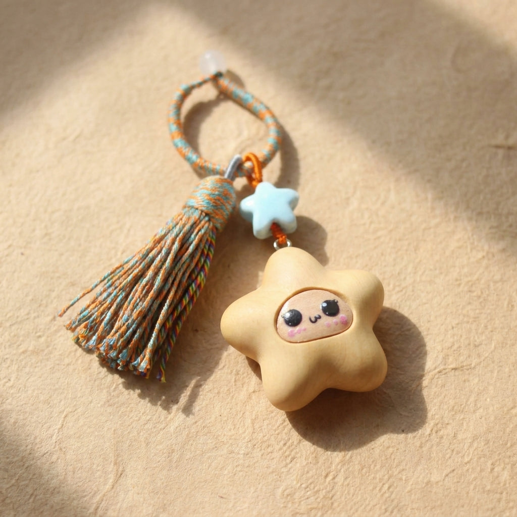 Mộc Charm — Soft Smile Star | Wooden Charm