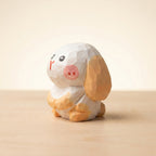 Mộc Momo — Bé Thỏ Má Hồng | Little Wooden Bunny Figure 🐰