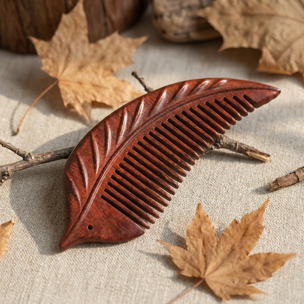 Mộc Maple – Lược Gỗ Lá Phong Khắc Thủ Công | Maple Leaf Wooden Comb