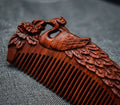 Mộc Peacock - Lược Gỗ Tử Đàn Khắc Công – Purple Sandalwood Peacock Comb