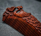 Mộc Peacock - Lược Gỗ Tử Đàn Khắc Công | Purple Sandalwood Peacock Comb