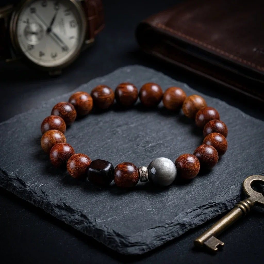 vong-tay-go-golden-silk-rosewood-bac-obsidian-qua-tang-nam - Mộc By Dylan