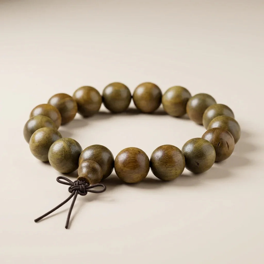 vong-tay-sandalwood-olive-unisex-nam-12mm - Mộc By Dylan