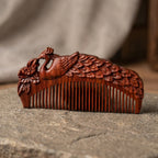 Mộc Peacock - Lược Gỗ Tử Đàn Khắc Công | Purple Sandalwood Peacock Comb